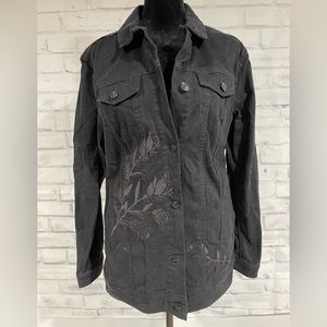 EUC LulaRoe Women’s Small Soft Black Decorative Jean Jacket